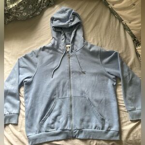 h&m baggy baby blue hoodie